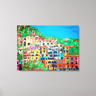 Amalfi Küste Italiens Moderne digitale Kunst Leinwanddruck