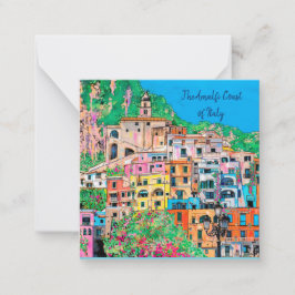 Amalfi Küste Italiens Traditionelle digitale Kunst Mitteilungskarte