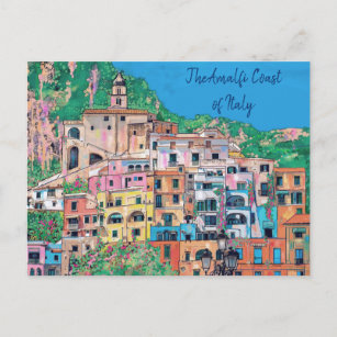 Amalfi Küste Italiens Traditionelle Kunst Postkarte