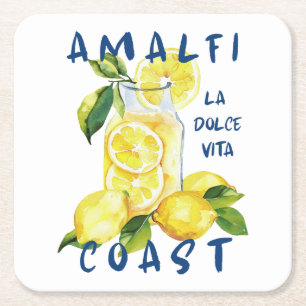 Amalfi-Küste – La Dolce Vita Limoncello Zitronen Rechteckiger Pappuntersetzer