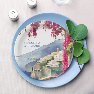 Amalfi Küste Mittelmeer-Monografie gedruckt Pappteller