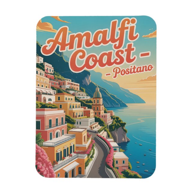 Amalfi Küste Positano Vintag Magnet (Vertikal)