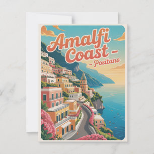 Amalfi-Küste Positano Vintage Postkarte