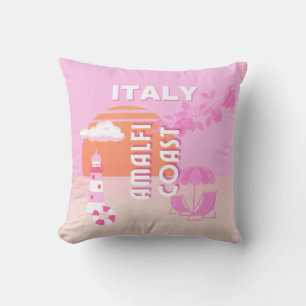 Amalfi Küste, Reisekunst, Preppy Travel, Rosa Kissen