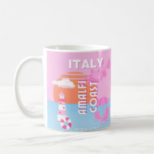Amalfi Küste Reisen Kunst, Preppy Travel, Rosa Kaffeetasse