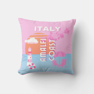 Amalfi Küste Reisen Kunst, Preppy Travel, Rosa Kissen