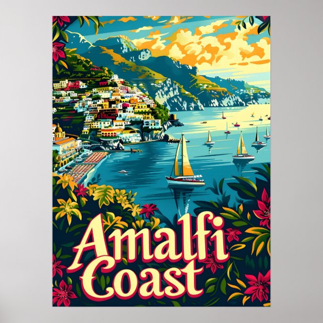 Amalfi-Küste Vintage Poster (Vorne)