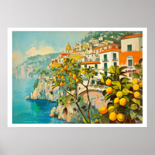 Amalfi-Küste Vintage-Reise Poster