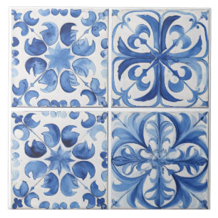 Amalfi Küste Wasserfarbe Mittelmeerlemon Fliese