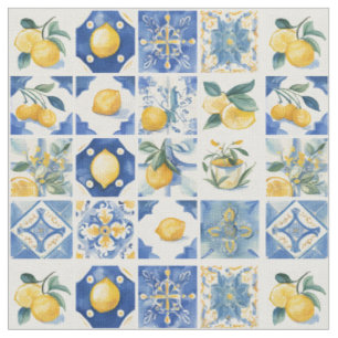 Amalfi Küste Wasserfarbe Mittelmeerlemon Stoff