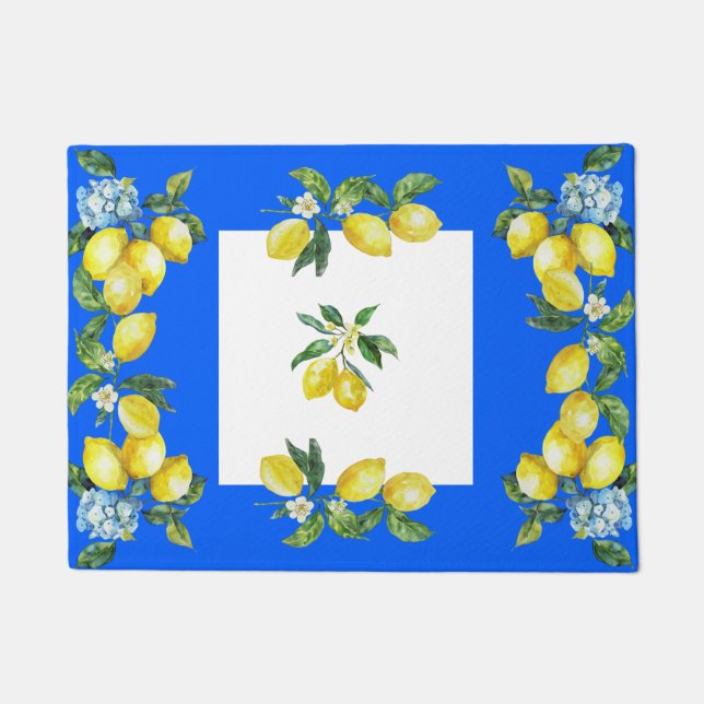Amalfi Küste Zitronen Ozean Blau Fußmatte (Vorderseite)