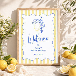 Amalfi-Küste Zitrus Hochzeitsdusche Willkommen Poster
