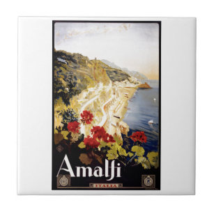 Amalfi-Küsten-Italien-Reise-Plakat 1920 Fliese