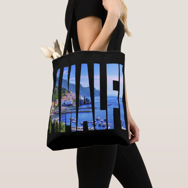 Amalfi-Küsten-Typografie-moderner FotoWatercolor Tasche (Von Nahem)