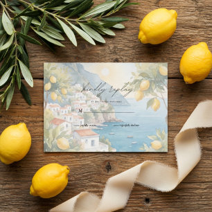 Amalfi-Küsten-Zitrone RSVP-Karte   Italienisches R RSVP Karte