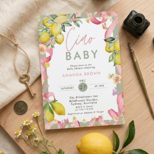 Amalfi-Küsten-Zitrone Sommer Italien Ciao Baby Sho Einladung