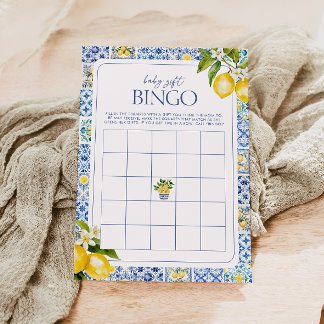 Amalfi-Küsten-Zitronen-Baby-Shower-Geschenk-Bingo- Einladung