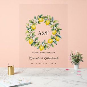 Amalfi-Küsten-Zitronenkranz Italienische Hochzeits Acrylschild