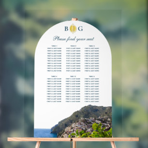 Amalfi-Küstenbogen Italien Hochzeitsbestuhlungspla Acrylschild