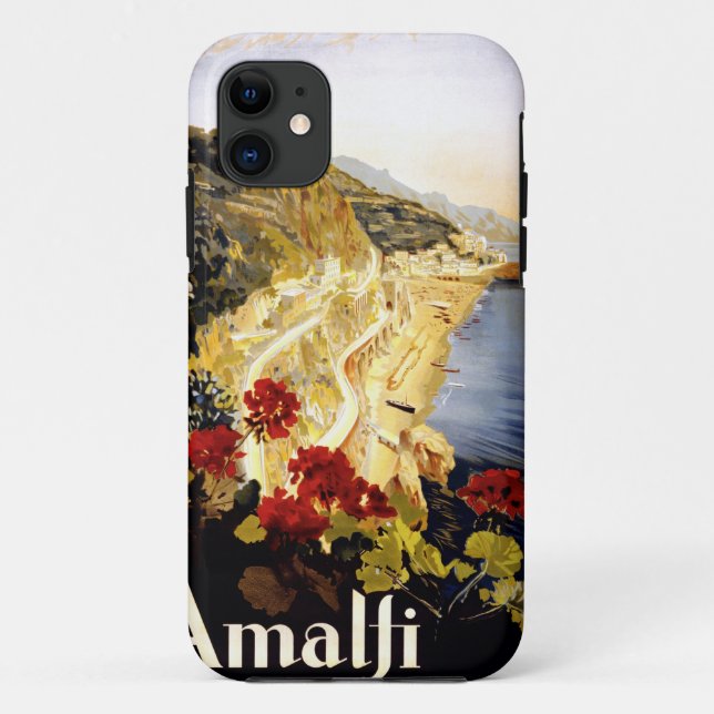 Amalfi-Küstenlinien-italienisches Reise-Plakat Case-Mate iPhone Hülle (Rückseite)