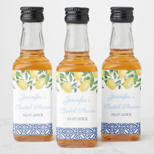 Amalfi Lemons Blue Tiles Polterabend Fevor Alkoholflaschenetikett