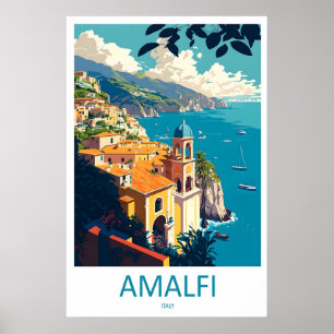 Amalfi Nationalpark Skigebiet Vintage Poster Reise