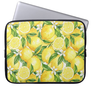 Amalfi Sonnenschein Wasserfarbe Zitronenmuster Laptopschutzhülle