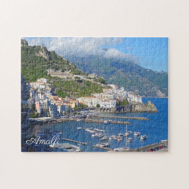 Amalfi Stadtbucht & Hafen Italienische Küste Itali (Horizontal)