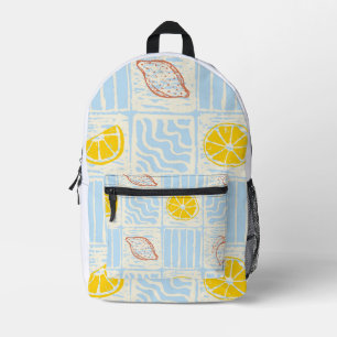 Amalfi-Stil nahtloses Muster mit Zitronen Bedruckter Rucksack