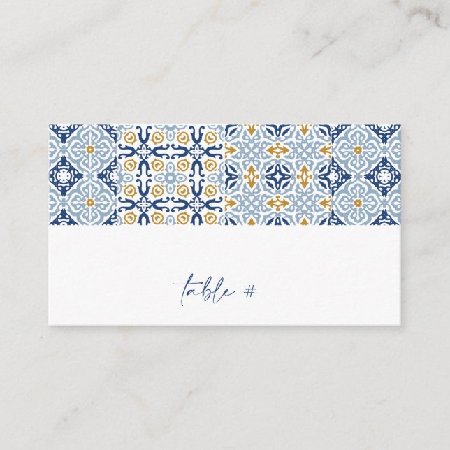 Amalfi Tile Summer Flat Platzkarte Visitenkarte (Vorderseite)