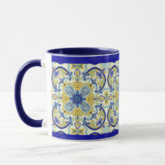 Amalfi Tile Tassen Yellow Blue Aquamarin
