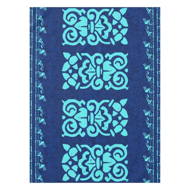 Amalfi-Tischdecke in Blau und Türkis Tischdecke (Vorderseite)