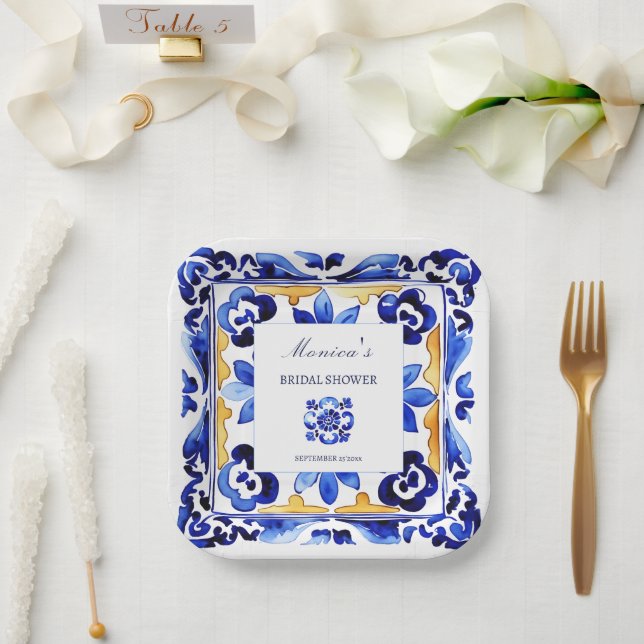 Amalfi Vietri Brautparty Pappteller (Hochzeit)