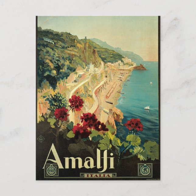 Amalfi Vintag Italienische Postkarte (Vorderseite)