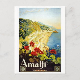"Amalfi" Vintage Travel Poster Postkarte