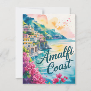 Amalfi Wasserfarbe Postkarte
