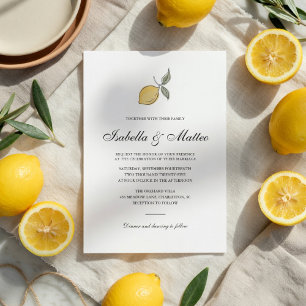 Amalfi-Zitrone Hochzeits-Einladung   Minimal Elega Einladung