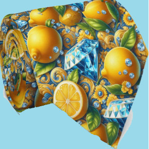 Amalfi-Zitrone-Mittelmeer-Faux-Diamanten-Faux-Seid Krawatte