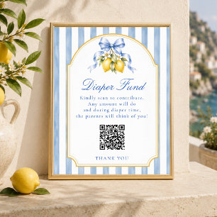 Amalfi-Zitronen-Baby-Shower-Windelfonds-QR-Code-Sc Poster