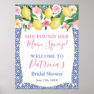 Amalfi Zitronen Blaue Fliesen Main Squeeze Brautpa Poster