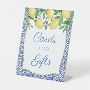 Amalfi-Zitronen Karten und Geschenke Hochzeitsdusc Sockelschild