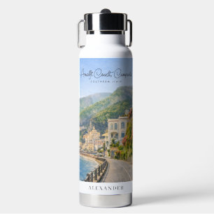 Amalfiküste Aquarell Romantisches Reisesouvenir Trinkflasche