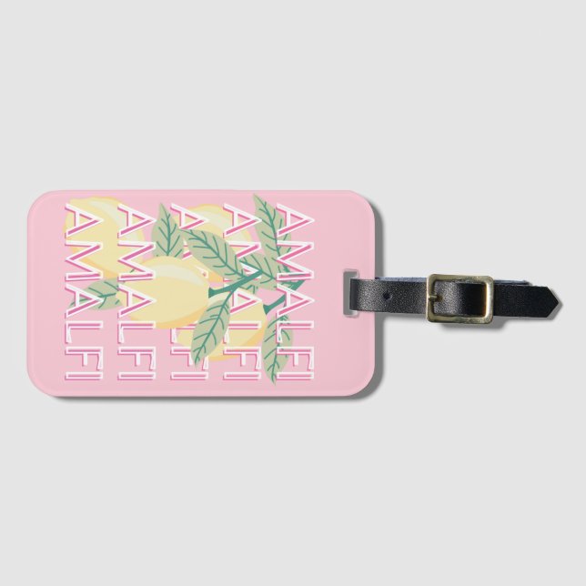 Amalfiküste, Italien, Reisekunst, Preppy, Pink Gepäckanhänger (Vorderseite (Horizontal))