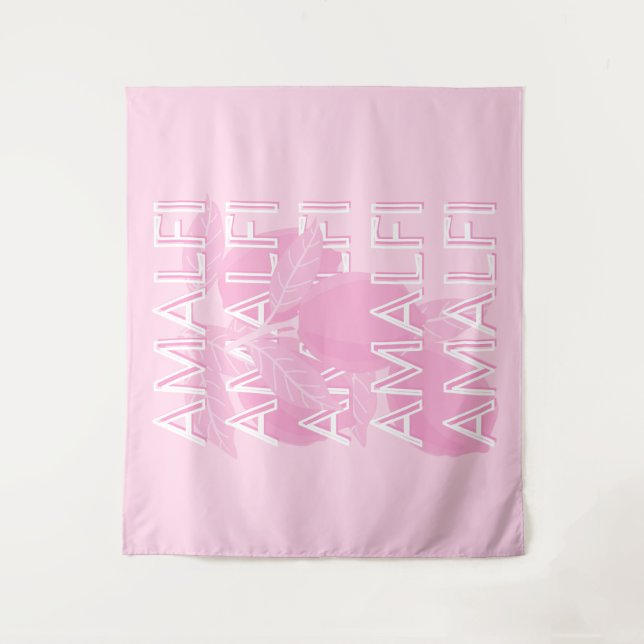 Amalfiküste, Italien, Reisekunst, Preppy, Pink Wandteppich (Vorderseite)