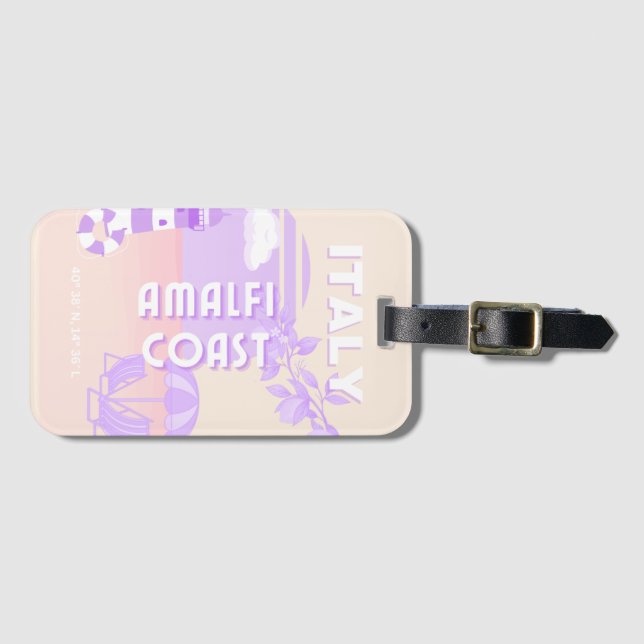Amalfiküste, Reisekunst, Preppy Travel, Pastell Gepäckanhänger (Vorderseite (Horizontal))