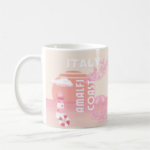 Amalfiküste, Reisekunst, Preppy Travel, Pastell Kaffeetasse