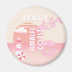 Amalfiküste, Reisekunst, Preppy Travel, Pastell Magnet