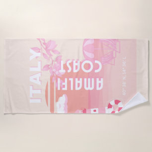 Amalfiküste, Reisekunst, Preppy Travel, Pastell Strandtuch