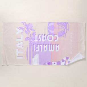 Amalfiküste, Reisekunst, Preppy Travel, Pastell Strandtuch