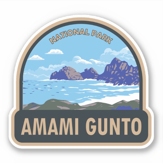 Amami Gunto Nationalpark Japan Reisen Vintag Aufkleber (Vorderseite)